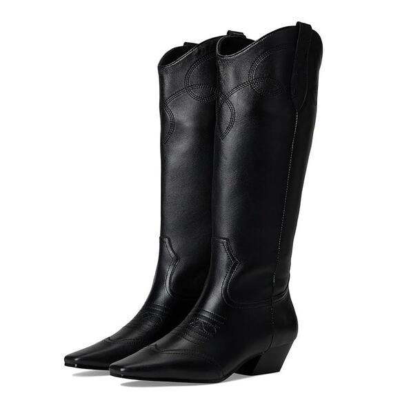 Steve Madden Womens Dollie Knee High Boots US 9 M Black Leather NWOB - Picture 2 of 12